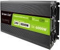 PRZETWORNICA NAPIĘCIA Green Cell PowerInverter LCD 24V / 230V 3000/6000W CZYSTA SINUSOIDA GREEN CELL