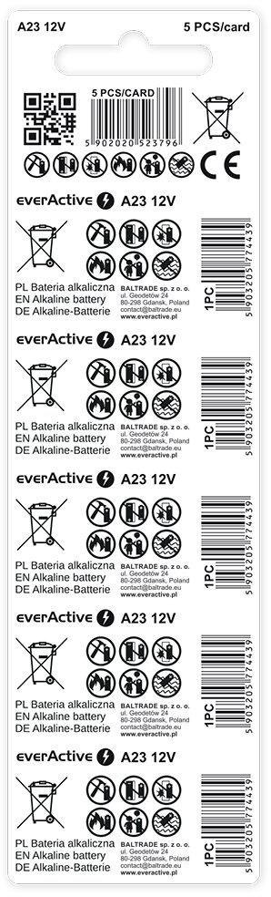 Bateria 23A / A23 / LRV08 everActive 12V (blister 5 szt.) EVERACTIVE