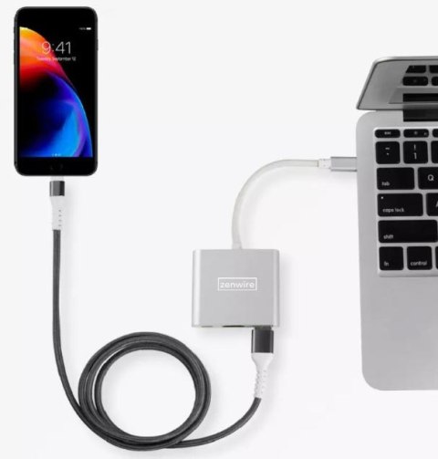 Adapter Przejściówka ZENWIRE 3w1 MHL HUB USB C HDMI 4K BYL-2008N ZENWIRE