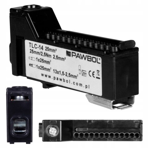 PAWBOL Listwa zaciskowa bezgwintowa LZB E.4136C czarna PAWBOL