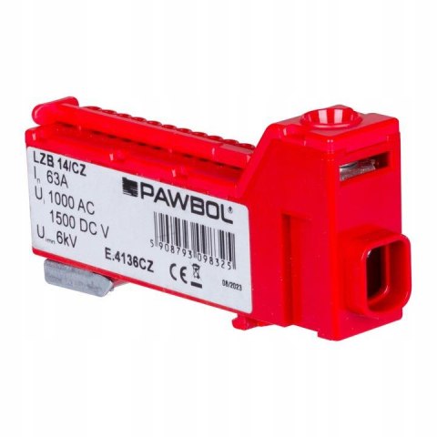 PAWBOL Listwa zaciskowa bezgwintowa LZB E.4136CZ czerwona PAWBOL