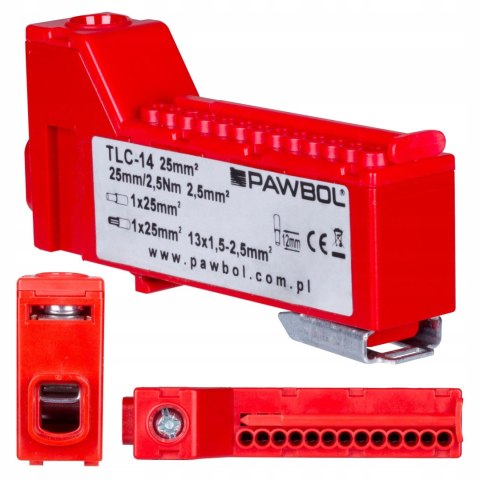 PAWBOL Listwa zaciskowa bezgwintowa LZB E.4136CZ czerwona PAWBOL