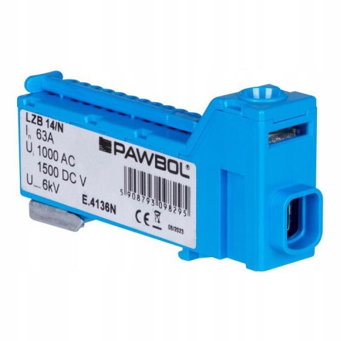 PAWBOL Listwa zaciskowa bezgwintowa LZB E.4136N niebieska PAWBOL