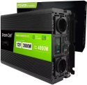 PRZETWORNICA NAPIĘCIA Green Cell PowerInverter LCD 12V / 230V 2000W/4000W CZYSTA SINUSOIDA GREEN CELL