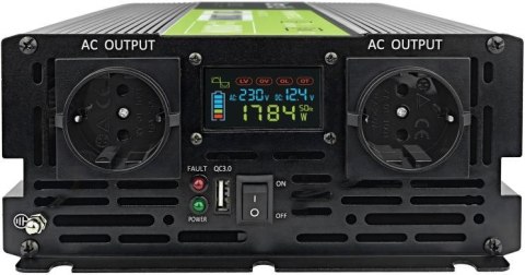 PRZETWORNICA NAPIĘCIA Green Cell PowerInverter LCD 12V / 230V 2000W/4000W CZYSTA SINUSOIDA GREEN CELL