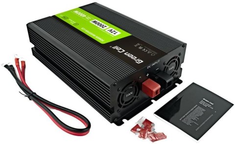 PRZETWORNICA NAPIĘCIA Green Cell PowerInverter LCD 12V / 230V 2000W/4000W CZYSTA SINUSOIDA GREEN CELL