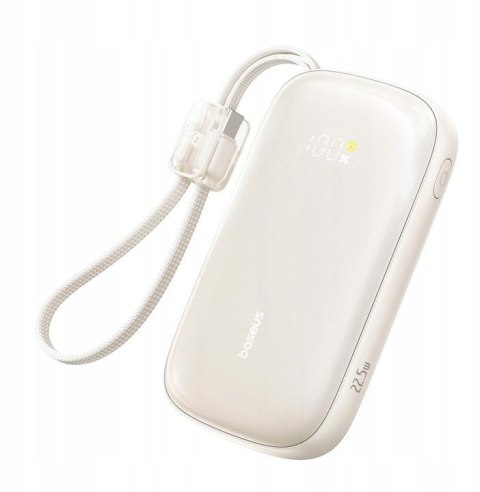 Powerbank Baseus EnerFill FC21 20000 mAh 22,5 W USB-A USB-C beżowy z odłączanym kablem Lightning BASEUS