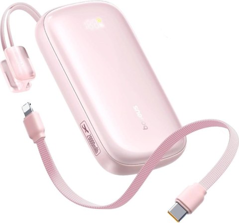 Powerbank Baseus EnerFill FC21 20000 mAh 22,5 W USB-A USB-C różowy z odłączanym kablem Lightning BASEUS