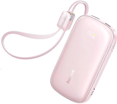Powerbank Baseus EnerFill FC21 20000 mAh 22,5 W USB-A USB-C różowy z odłączanym kablem Lightning BASEUS