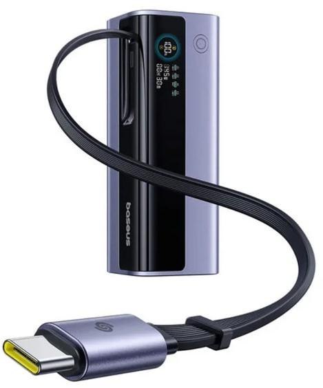 Powerbank Baseus EnerGeek GR11 20000 mAh 145 W USB-A 2x USB-C szary ze zwijanym kablem USB-C BASEUS