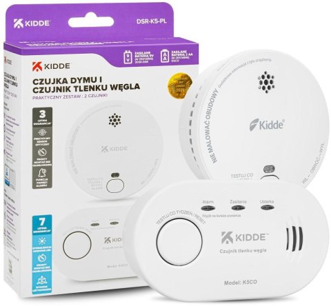 Zestaw 2 czujek KIDDE czadu i dymu KIDDE
