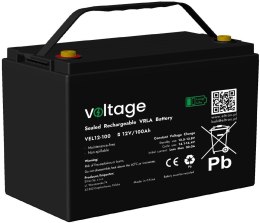 Akumulator AGM Voltage Long Life 12V 100Ah VEL12-100 (Żywotność 15 lat) VOLTAGE