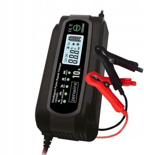 Prostownik Ładowarka Akumulatorów Samochodowy z Funkcją Naprawy 12V 24V 10A Zenwire JMD-10 ZENWIRE