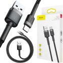 KABEL USB-A / USB-C Baseus Cafule CATKLF-AG1 50cm 3A QC 3.0 CZARNO-SZARY W NYLONOWYM OPLOCIE BASEUS