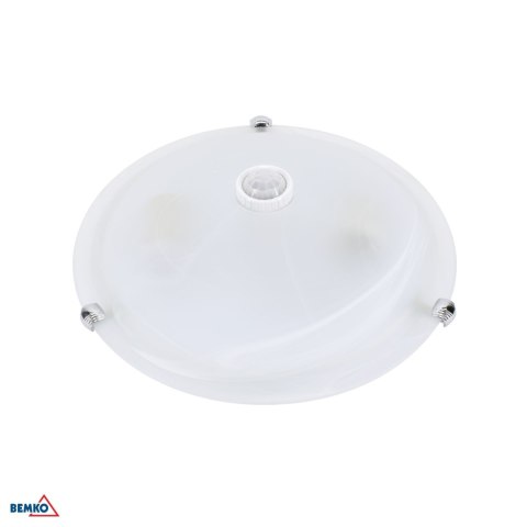 Plafoniera TAZAN Z CZUJ. PODCZER. 2X40W E27 IP20 sztkło+STAL+PLASTIK BEMKO