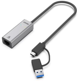 Unitek Hybrydowy adapter USB-C/USB-A do sieci UNITEK