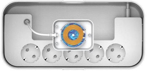 LISTWA ANTYPRZEPIĘCIOWA Z ZABEZPIECZENIEM Energizer 5x SCHUKO 2x USB-A 1x USB-C 2500W 10A KABEL 2M ENERGIZER