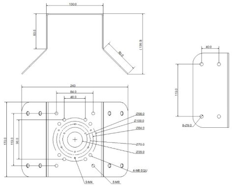 Uchwyt adapter narożny MT-P151 MITON