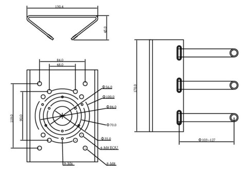 Uchwyt adapter słupowy MT-P150V2 MITON