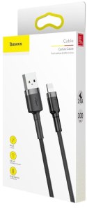 KABEL USB-A / Lightning iPhone Baseus Cafule CALKLF-BG1 100cm Apple 2.4A CZARNO-SZARY W OPLOCIE BASEUS