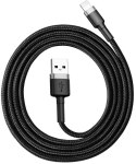 KABEL USB-A / Lightning iPhone Baseus Cafule CALKLF-BG1 100cm Apple 2.4A CZARNO-SZARY W OPLOCIE BASEUS