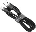 KABEL USB-A / Lightning iPhone Baseus Cafule CALKLF-BG1 100cm Apple 2.4A CZARNO-SZARY W OPLOCIE BASEUS