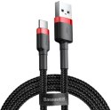 KABEL USB-A / USB-C Baseus Cafule CATKLF-A91 50cm 3A QC 3.0 CZARNO-CZERWONY W OPLOCIE BASEUS