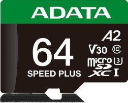 Adata Karta pamięci microSD Speed Plus 64GB UHS1 U3 V30 A2 160/140 MB/s ADATA