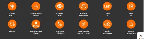 Kamera IP Orllo zewnętrzna obrotowa zoom x10 4MPx ORLLO Z9 ULTRA ORLLO