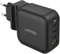 Ładowarka sieciowa Unitek GaN 4 porty, PD 100W QC3.0 czarna UNITEK