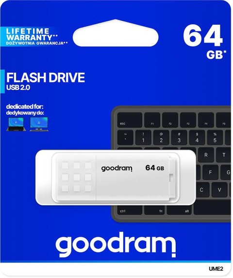 Pendrive Goodram UME2 64GB USB 2.0 Biały GOODRAM