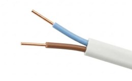 Przewód elektryczny drut płaski YDYp 450/750V 2x1,5mm2 ELEKTROKABEL biały 100m ELEKTROKABEL