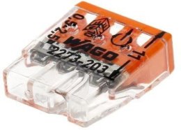 Szybkozłączka uniwersalna DRUT 3x 0,5-2,5mm2 WAGO 2273-203 100szt. WAGO