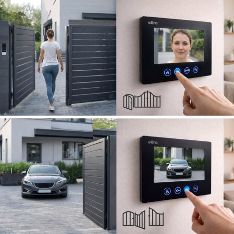 WIDEODOMOFON EURA VDP-90A3 DELTA + biały monitor TUYA EURA