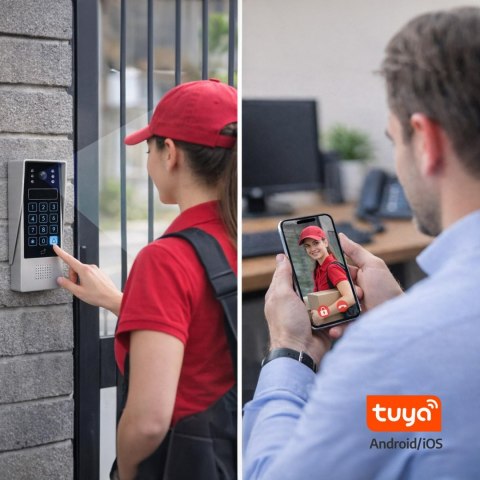 WIDEODOMOFON EURA VDP-90A3 DELTA + czarny monitor TUYA EURA