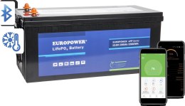 Akumulator LiFePO4 EUROPOWER serii LFP 12,8V 200Ah Bluetooth, mata grzewcza (Żywotność ~2000 cykli) EUROPOWER