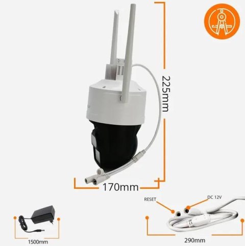 Kamera IP ORLLO Z17 Ultra 4K zewnętrzna obrotowa GSM na kartę SIM 8MPx ORLLO