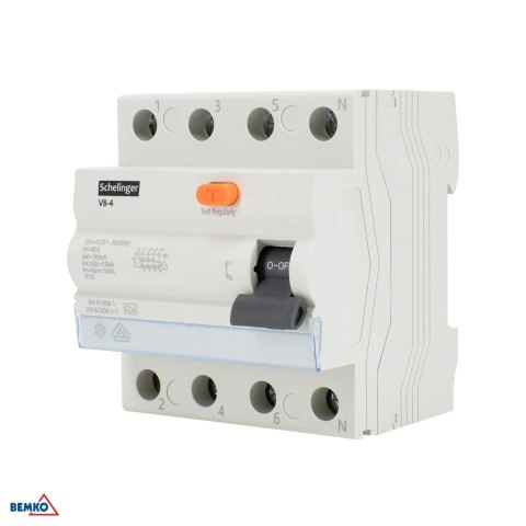 Wyłącznik różnicowoprądowy A 4P 25A 30mA 10kA VDE SCHELINGER SCHELINGER