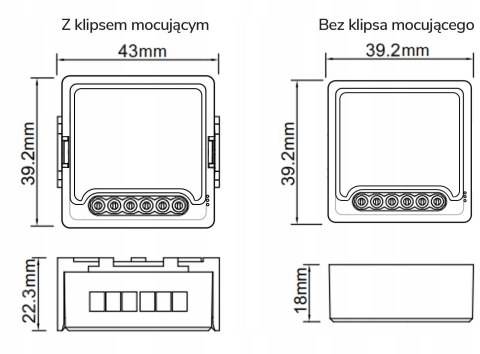 Moduł OXT mini ściemniacz 2 obwody WiFi TUYA T226 OXT