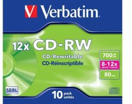 Płyty CD-RW Verbatim Jewel Case (10szt) VERBATIM