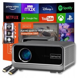 Rzutnik Android Google TV FULL HD 4K 39000lm WiFi Przenośny SMART Zenwire G60 ZENWIRE