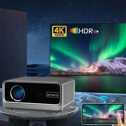 Rzutnik Android Google TV FULL HD 4K 39000lm WiFi Przenośny SMART Zenwire G60 ZENWIRE