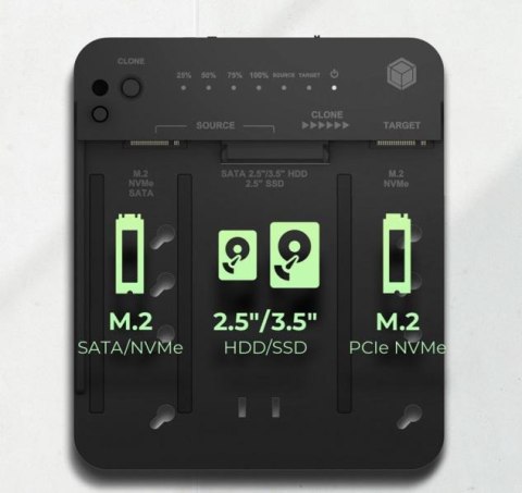 Stacja klonująca i dokująca IcyBox IB-2913MCL-C31 dla M.2 NVMe SSD i HDD ICYBOX