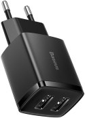 ŁADOWARKA SIECIOWA Baseus Compact Charger CCXJ010201 10.5W 2x USB-A CZARNA BASEUS