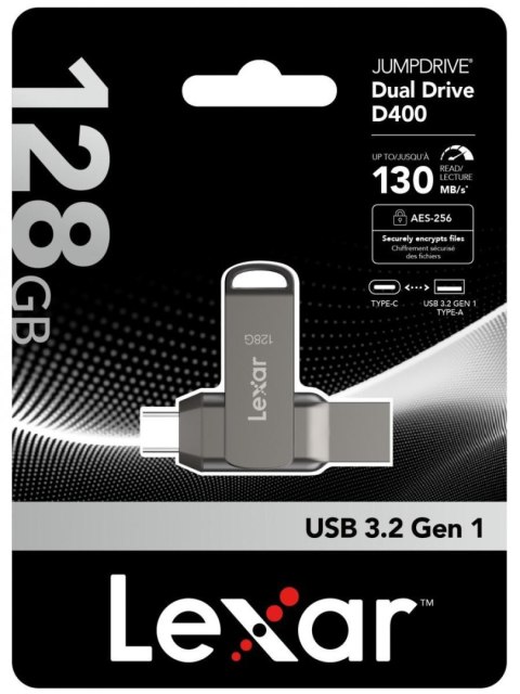 Pendrive Lexar Dual Drive D400 128GB USB-C/A 3.1 130MB/s LEXAR