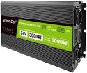PRZETWORNICA NAPIĘCIA Green Cell PowerInverter LCD 24V / 230V 3000/6000W CZYSTA SINUSOIDA GREEN CELL