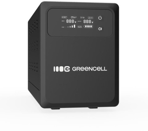 UPS ZASILACZ AWARYJNY Greencell PowerCore 1500VA 1000W AVR 12VDC LCD GREEN CELL