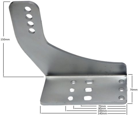 Uchwyty MOD.10/90 poza słupek do napędów z otworami 10mm: Beninca, NICE, BFT Athos, DEA itd. PRESBET