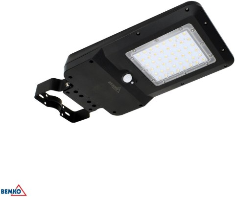 SOLARNA OPRAWA ULICZNA LED BEMKO SOLGER 20W 3000LM 3000/4000/6000K IP65 CZARNA CZ. PIR BEMKO