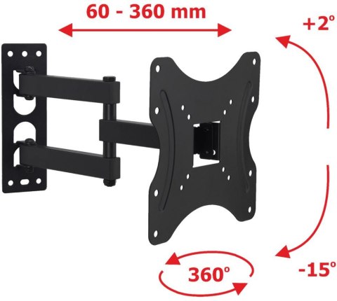 UCHWYT DO TV LED/LCD 19-42" 35KG AR-60A ART reg. pion/poziom ART